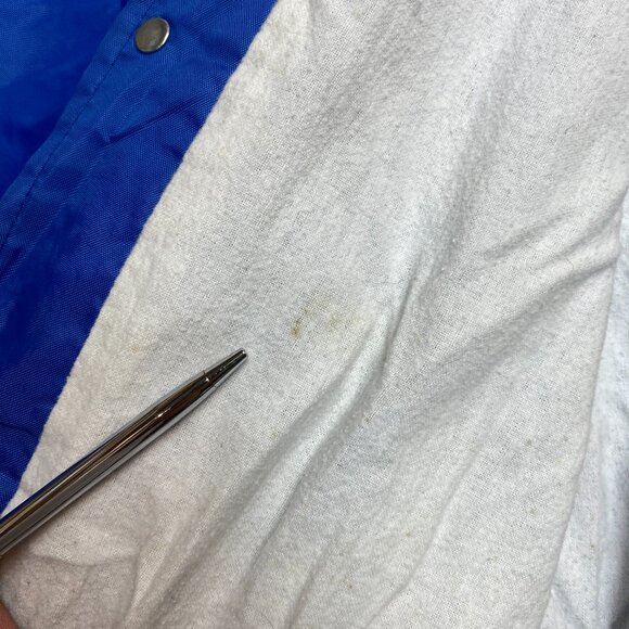 Vintage Harmony Longhorns Jacket Mens L Blue Shiny Embroidered Made In USA - Picture 9 of 13